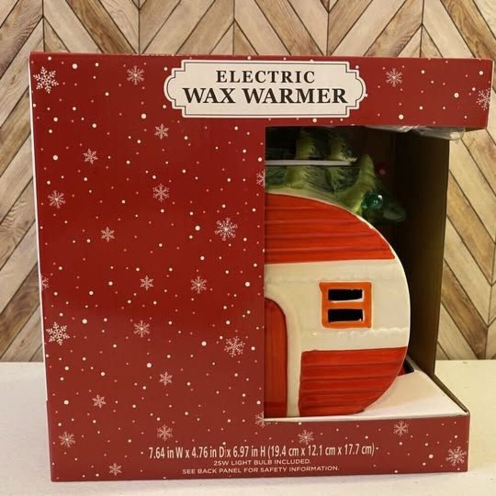 Electric wax warmer Holiday Camper RV Christmas Tree Retro Light Up Ceramic
